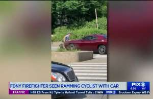 Off-duty FDNY firefighter seen ramming cyclist with car